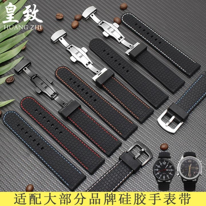 21mm Silicone Rubber Strap Watch Band Pin Buckle Waterproof BLack Watchband  For LOUIS VUITTON - AliExpress