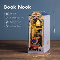 Rolife เวลาเดินทาง Bookends แทรกหนังสือนุ๊กชุดตกแต่งตู้หนังสือหนังสือยืนขนาดเล็กบ้านชุดที่มีไฟ LED ของขวัญวันเกิด