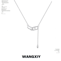 WANGXIY 925เงินเครื่องประดับสร้อยคอหัวเข็มขัดแหวนพู่จมูกหมู