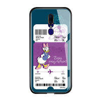 UCUC เคสโทรศัพท์เคสสำหรับ OPPO F11กรณีสำหรับหญิงสาวการ์ตูนสร้างสรรค์เที่ยวบินตั๋ว Minnie Mouse โดนัลด์เดซี่เป็ด Glossy กระจกเทมเปอร์ฝาหลังปลอก