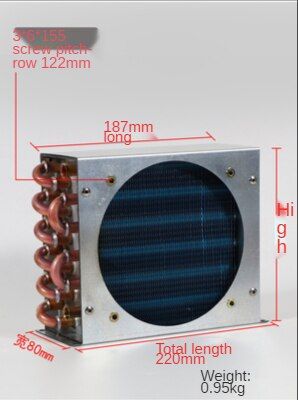 ขนาดเล็กที่มีเปลือกคอนเดนเซอร์หม้อน้ำตู้เย็นตู้แช่แข็ง Air Cooled น้ำพัดลมระบายความร้อนอลูมิเนียม Fin ทองแดงหลอดแลกเปลี่ยนความร้อน