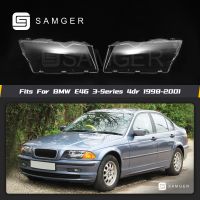 Samger 1คู่ E46เลนส์ไฟหน้าหน้ารถปกสำหรับ BMW 3ชุด1998-2001 318I 323I 320I 4ประตูโป๊ะแก้วกันน้ำ