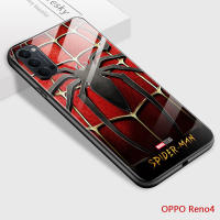 เคสมือถือ เคสโทรศัพท์ เคสOPPO RENO 4 Reno4 กรณีเคสโทรศัพท์Softcaseเคสแข็งMarvelซูเปอร์ฮีโร่สไปเดอร์แมนสไปเดอร์-Man Spider LOGO Soft EDGEกระจกเทมเปอร์ฝาหลังสำหรับชายหญิงชายผู้หญิง