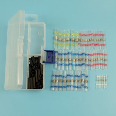 100Pcs/set Connecting terminal Assorted Solder Sleeve Heat Shrink Splice Butt Wire Waterproof solder ring Electrical Circuitry Parts