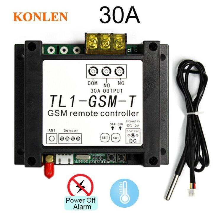 30A GSM Relay Switch Module Temperature Sensor Controller Power Failure