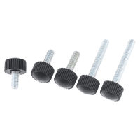 5PCS M4 M5 M6 Knurled ไนลอนรอบหัวพลาสติกจับสกรู Bakelite Bolt สีดำ Bakelite สกรูมือ M4x8 m5x10 M6x40-WJJEE SHOP