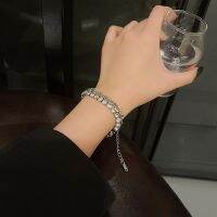 Light luxury niche double-layered diamond-encrusted bracelets for women ins trendy high-end design super shiny exquisite bracelets and hand accessories