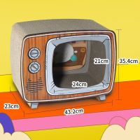 ที่ลับเล็บแมว TV Radio Scratch  ทาสแมวต้องมี ที่ฝนเล็บแมว  ขนาด 44x25x35.5cm ทนทาน น่ารัก