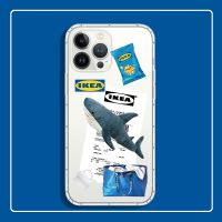 DSAFGERT เคสโทรศัพท์มือถือ TPU แบบใส กันกระแทก ลายฉลาก IKEA แฟชั่นสร้างสรรค์ สําหรับ เคสไอโฟน Case IPhone 12 mini 14 Pro 11 Pro X XS Max Xr 6s 7 8 Plus เคสโทรศัพท์