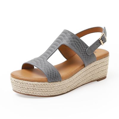 ALM3035-4 2023 Europe and to restore ancient ways the new summer fish mouth comfortable straw sponge wedge sandals