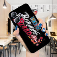 พร้อมเคสโทรศัพท์สำหรับ Infinix Hot 30 30i ร้อน Infinix Note 30 5G Note 30 Pro Note 30 VIP แหวนใส่นิ้ว + เชือกเส้นเล็กการ์ตูนอะนิเมะเผาไหม้เคสมือถือซิลิโคนนิ่ม TPU ฝาครอบเคสใส่โทรศัพท์กันกระแทก