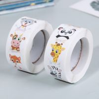500PCS/Roll Cartoon Animal Children Sticker Label Cute Toy Game Adhesive Labels Sticker DIY Gift Sealing Label Decoration Stickers