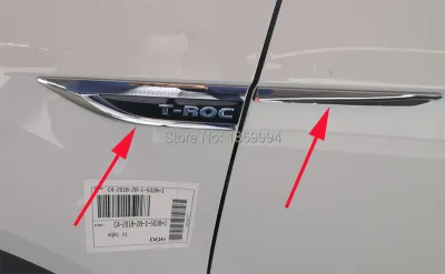 สำหรับ2018 -2023 VW T-ROC TROC เดิมประตูปีกด้านข้างพิทักษ์สัญลักษณ์ตราสติ๊กเกอร์ตัด