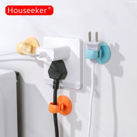 Houseeker ที่วางแบบตะขอปลั๊กที่จับยึดกับที่เครื่องใช้ในครัวสำหรับจัดระเบียบที่ม้วนสายเคเบิลของสายไฟไฟฟ้าคลิปอุปกรณ์การจัดการสายข้อมูล