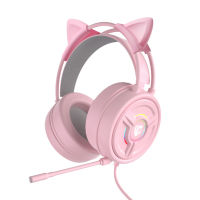 Professional Led Cat Ear Wired Gamer Headphones With Mic For PS4 PS5 Xbox Computer PC Gaming Headset With Volume Control