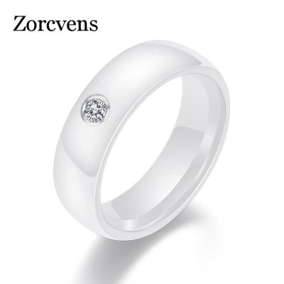 【CC】 ZORCVENS 6mm Wide white/black Rings Wedding party