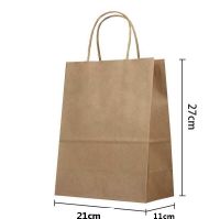 30PCSLot kraft paper color DIY Multifunction paper bag with handle cloth Shopping bag Fashionable gift paper bag27x21x11cm