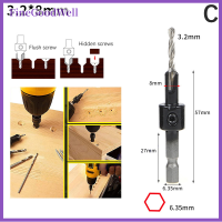 FineGoodWell เราเตอร์ Hss ก้านหกเหลี่ยม Countersink บิตอุปกรณ์ถอนสกรูไม้เครื่องตัดมิลลิ่งสำหรับ Wood2.8 3 3.2 3.5 4มม