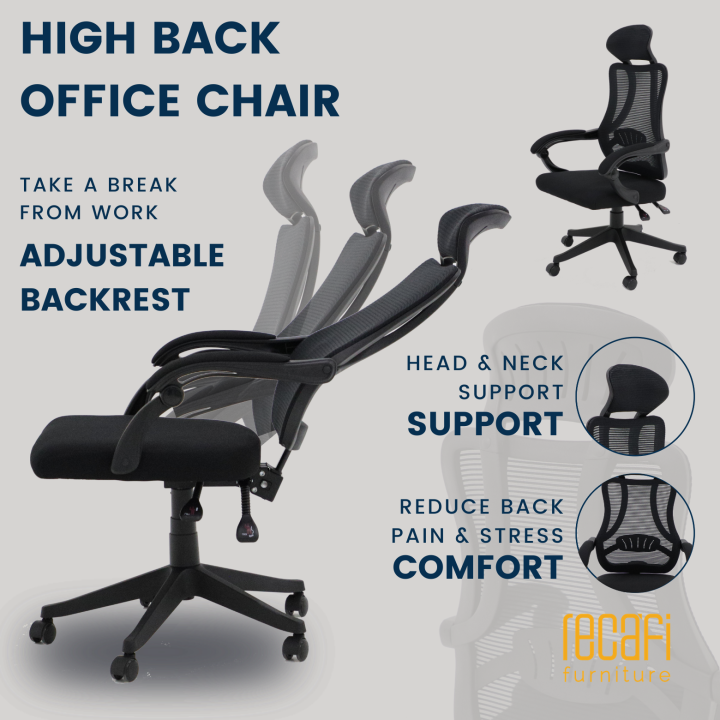 Recafi Furniture High Back Office Chair / Gaming Chair / Kerusi Pejabat ...