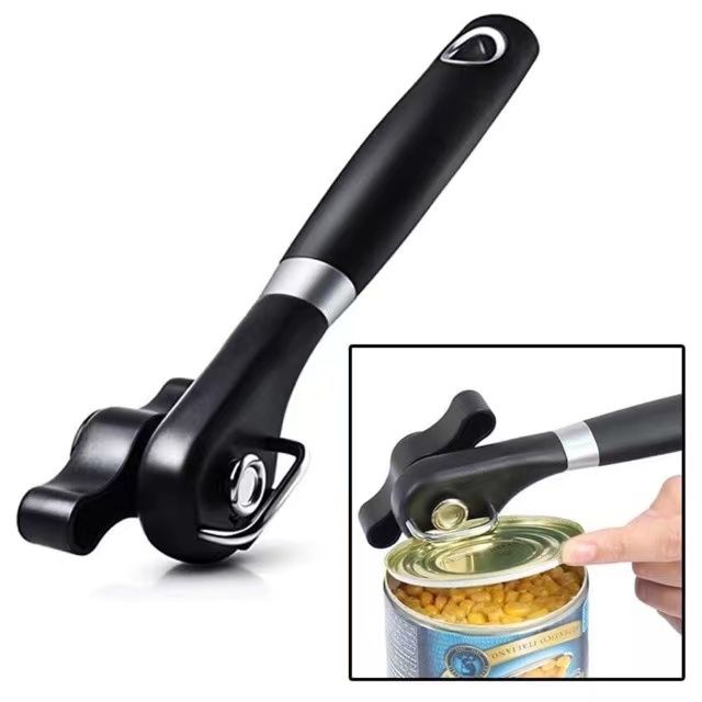 Safety Smooth Edge Tin Can Opener, Black-Stainless Steel Ultra