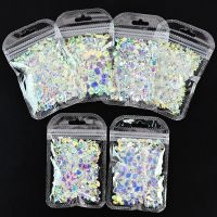 100Pcs Aurora Rhinestone Nail Art Jewelry 3D Heart Star Shiny Colorful Crystal Diamonds Nail Charms AB FlatBack Press on Nails