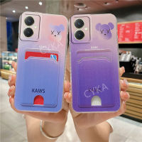 เคสรูปการ์ตูนหมีน่ารัก VIVO Y17S Y27 4G VIVO Y27 5G เคสการ์ดแฟชั่นใหม่เคสนิ่ม TPU เคสซิลิโคนสีม่วง VIVOY17S