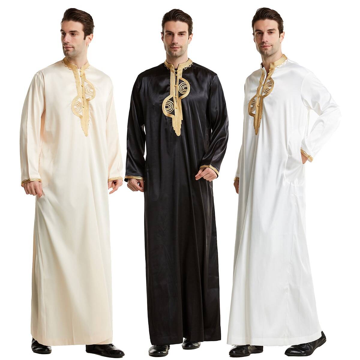 Muslim Saudi Mens Robe Thobe Dishdasha Thoub Islamic prayer Abaya Arab Kaftan