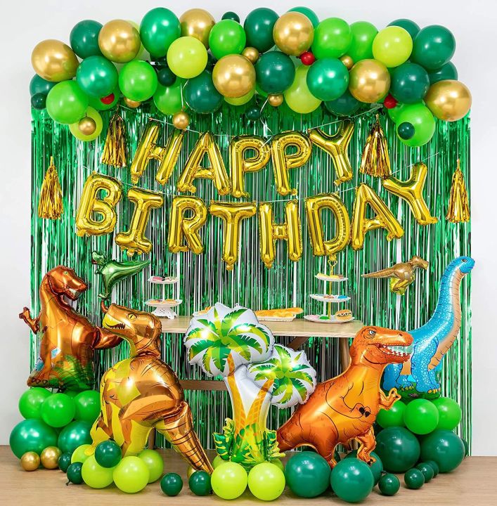 117ชิ้น-เซ็ตการ์ตูน-amazon-ภาพวาดป่าฝนไดโนเสาร์ธีมลูกโป่งยางอลูมิเนียมฟิล์มชุดลูกโป่ง-happy-ธงประดับวันเกิด-party-ตกแต่งบ้านเด็กของขวัญวันเกิดของเล่นสำหรับชาย