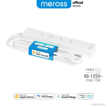 Meross Smart Power Strip Compatible with Apple HomeKit, Siri, Alexa, Google Home and SmartThings, WiFi Surge Protector with 4 AC Outlets, 4 USB