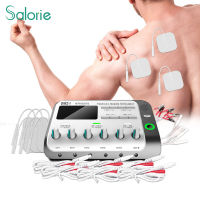 Salorie 6 เอาต์พุต Digital Tens Unit 6 ช่องอิสระ TENS EMS Unit, เครื่องกระตุ้นกล้ามเนื้อแบบเข้มข้น, เครื่องนวดชีพจรไฟฟ้าพร้อมอุปกรณ์เสริม, สำหรับอาการปวดหลัง, บรรเทาอาการปวดทั่วไป, ปวดคอ, ปวดกล้ามเนื้อ