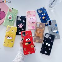 3D Cute Cartoon Phone Holder Case For Samsung Galaxy A51 A71 A32 A52 A72 A53 A73 A33 4G 5G A52s A12 Cute Silicone Stand Cover