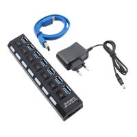 ‘；【= USB 3.0 Hub USB Hub 3.0 Multi USB Splitter Hab 4/7 Port Multiple Expander Use Power Adapter USB3 Hub With Switch For PC