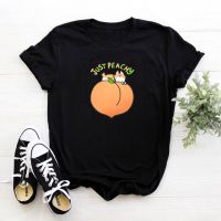 【New】การ์ตูน Corgi Just Peachy ผู้หญิงเสื้อยืดพิมพ์ Camiseta Mujer ตลก Streetwear Tshirt Femme หลวม Casual T เสื้อผู้หญิง