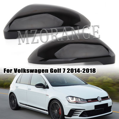 【2023】Side Rear View Mirror Cover Caps Signals For VW Golf 7 MK7 7.5 GTI For Touran 2013-2020 Bright Black Mirror Case Car Accessories