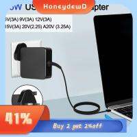 HONEYDEWD สากลสากลสากล อุปกรณ์เสริมแล็ปท็อป อุปกรณ์เสริมระบบไฟฟ้า 65W Type C ที่ชาร์จ PD อะแดปเตอร์ USB C อะแดปเตอร์จ่ายไฟ