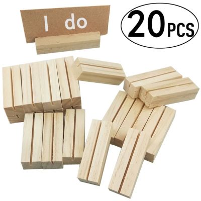 【CW】20pcs Natural Wood Name Memo Clips Photo Holder Clamp Business Card Stand Desktop Message Organizer