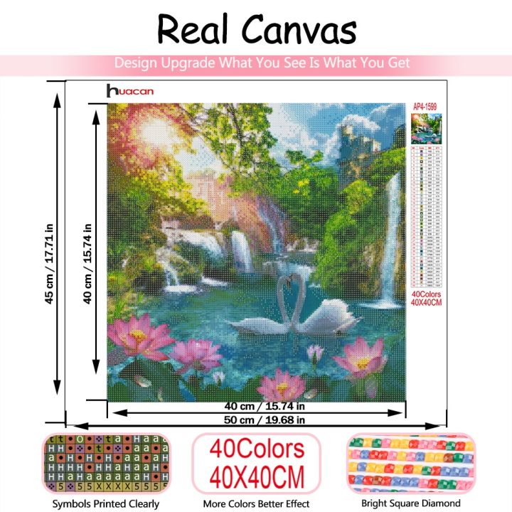 huacan-diy-diamond-painting-swan-waterfall-full-square-round-embroidery-mosaic-animal-natural-scenery-home-decor-wall-stickers