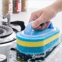 【LZ】 Kitchen Bathroom Toilet Cleaning Magic Sponge Glass Wall Cleaning Bath Brush Handle Sponge Ceramic Window Slot Clean Brush