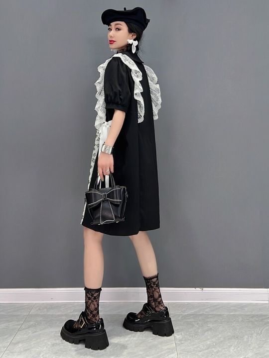 xitao-dress-lace-ruffle-fresh-fresh-half-sleeve-elegant-dress