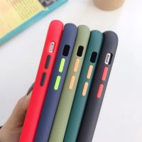 ส่งฟรี เคสมือถือขอบสีหลังขุ่นผิวด้าน TPU สำหรับ Samsung A22 5g A02 A02S  S21 PLUS UItra A52 A72 A71 A11ขอบสีสวยๆ หลังขุ่น