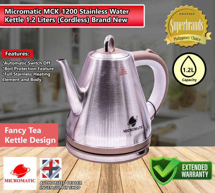 Micromatic Stainless Electric Kettle Tea Kettle Design MCK1200 Lazada PH