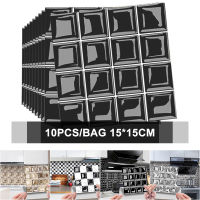 10pcs 15x15cm PVC Mosaic Wall Stickers Waterproof Kitchen Bar Bathroom Wall Tile Stickers DIY Home Decoration