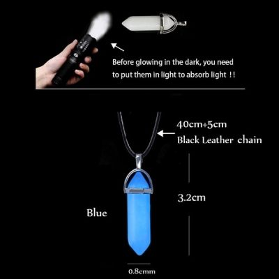 JDY6H 2Pcs Blue Green Luminous Heart Couple Pendant Necklace for Women Men Love Magnetic Crystal Glow In The Dark Necklace Jewelry