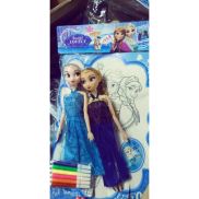 Búp bê Elsa và Anna tặng kèm tranh tô màu và bút vẽ