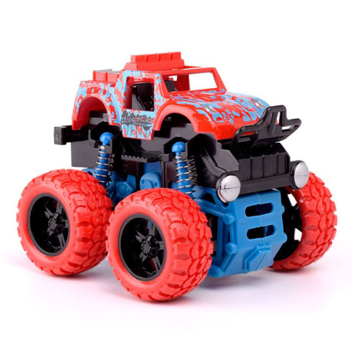 love-ready-inertial-stunt-pull-back-toy-cars-4wd-friction-powered-monster-trucks-perfect-gift-red-green-purple-orange