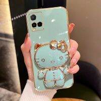 เคสสำหรับ โทรศัพท์ VIVO T1X Y21 Y33T Y21T Y21S Y33S ฝาหลังสุดหรู3มิติด้วยตัวยึดกระจก