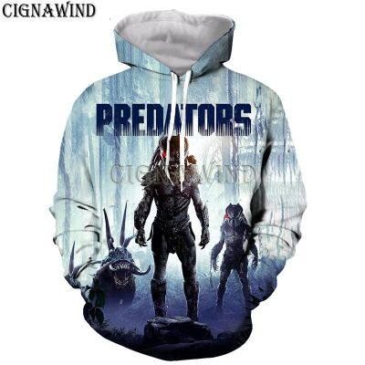 ใหม่แฟชั่นHoodieผู้ชาย/ผู้หญิงภาพยนตร์Predator 3Dพิมพ์Hoodiesเสื้อลำลองHarajukuสไตล์Streetwear Tops