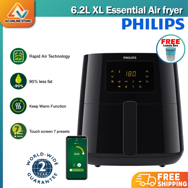 Philips Essential Connected Digital Airfryer XL - Black (HD9280/90