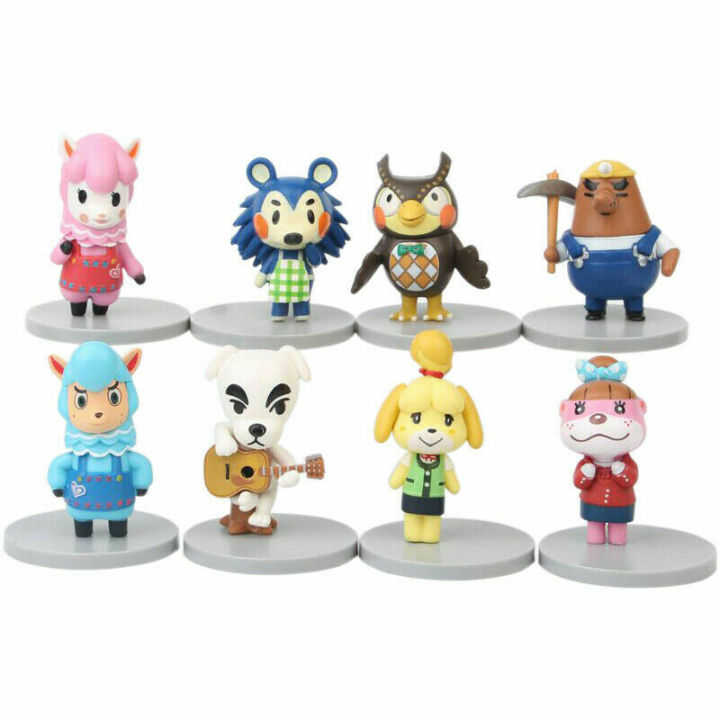 crossing-8pcsset-animal-figures-toy-set-kk-slider-isabelle-cake-topper-birthday