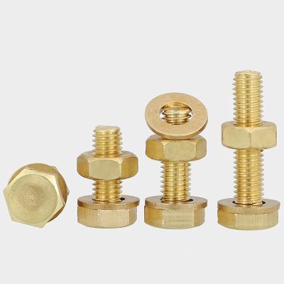 brass screw all copper nut set outer  bolt flat washer  combination M4m5m6m8m10 Nails  Screws Fasteners